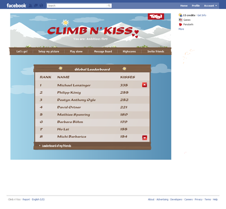 Die Highscore Tabelle