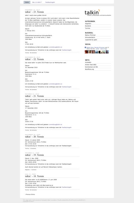 Home Page nach dem Relaunch 2010